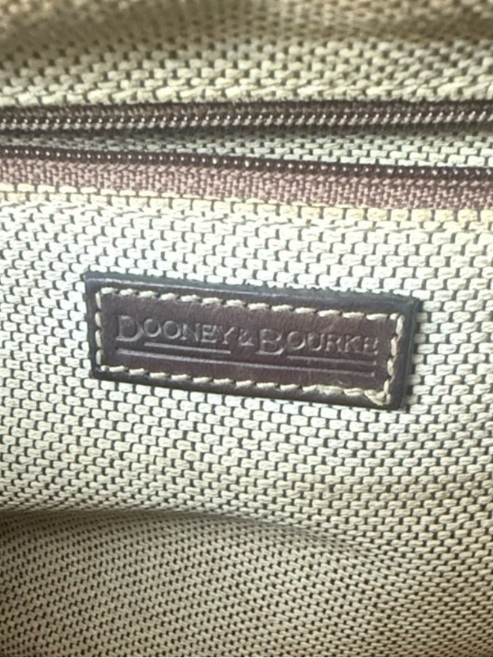Dooney & Bourke Tan and Dark Brown Signature Shoulder Bag - Picture 10 of 13